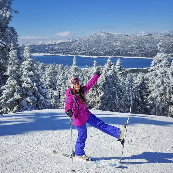 Skier at the top of the slopes